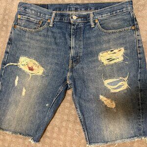 Levis 511 Mens Denim Distressed Jorts Shorts Size 36